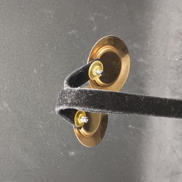 Vintage Gold and Blue Star Earrings - Picture 3 of 3